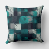 ティール（緑がかった色）&グレー抽象芸術エレガンス クッション (裏面)