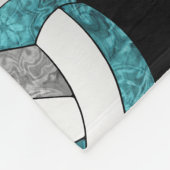 ティール（緑がかった色）グレー白い女の子はバレーボールが大好きパーソナライズされた フリースブランケット (角)