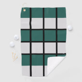 ティール(緑がかった色)グレー黒パタ市松模様にーン ゴルフタオル (インサイチュ)