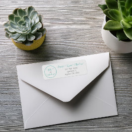 ティール（緑がかった色）グレー50と素晴らしい誕生日アドレス ラベル