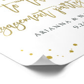 ティール(緑がかった色)グードと金ゴールド婚約パーティ歓迎 ポスター (角)