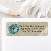 ティール（緑がかった色）ゲルベラデイジーアンドレース ラベル (インサイチュ)