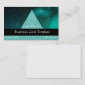ティール（緑がかった色）コズミックエッグシンボルロゴ 名刺 (正面/裏面)