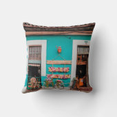 ティール(緑がかった色)コンクリ絵を描ート クッション (裏面)