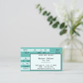 ティール(緑がかった色)コンサートチケット 名刺 (スタンド正面)