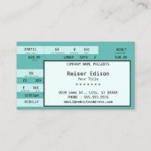 ティール(緑がかった色)コンサートチケット 名刺 (正面)