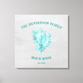 ティール(緑がかった色)コンチシェルキャンバス印刷 キャンバスプリント (正面)