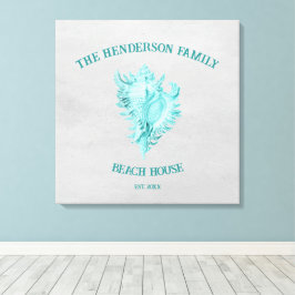 ティール（緑がかった色）コンチシェルキャンバス印刷 キャンバスプリント