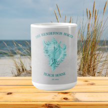 ティール（緑がかった色）コンチシェルコーヒーマグ