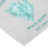 ティール（緑がかった色）コンチシェルショートテーブルランナー ショートテーブルランナー (コーナー)