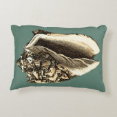 ティール(緑がかった色)コンチシェル アクセントクッション (裏面)