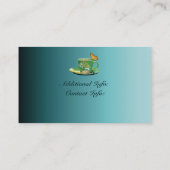 ティール（緑がかった色）コーヒーカップ名刺 名刺 (裏面)