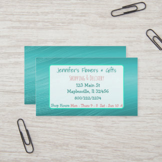 ティール（緑がかった色）コーラルビジネスカード 名刺