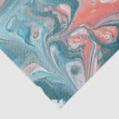 ティール(緑がかった色)コーラルブルーホワイト抽象芸術デコパージュ 薄葉紙 (詳細)