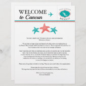 ティール（緑がかった色）コーラルメキ結婚シコの歓迎レター (正面/裏面)