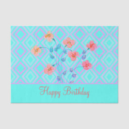 ティール（緑がかった色）コーラルレッドティッシュペーパーとピンク 薄葉紙