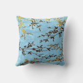 ティール(緑がかった色)ゴールデンブラウン クッション (裏面)