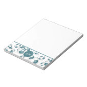 ティール(緑がかった色)サッカーボール柄スポーツアクセント ノートパッド (回転)