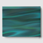 ティール(緑がかった色)サテンと孔雀結婚のゲストブック ゲストブック (裏面)