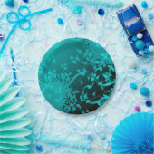 ティール（緑がかった色）サテンルックパーティープレート ペーパープレート (パーティー)