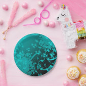 ティール（緑がかった色）サテンルックパーティープレート ペーパープレート (パーティー)