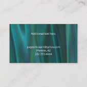 ティール(緑がかった色)サテン美しいページアンコーチ名刺 名刺 (裏面)