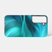 ティール（緑がかった色）サテン SAMSUNG GALAXYケース (裏面横)