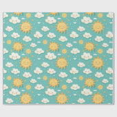 ティール（緑がかった色）サニーデイ ラッピングペーパー (フラット)