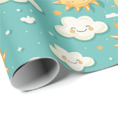 ティール（緑がかった色）サニーデイ ラッピングペーパー (ロールコーナー)