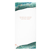 ティール（緑がかった色）サロンおよびバラ金ゴールド価格表サービス ラックカード (裏面)