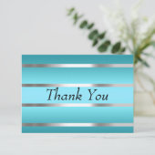 ティール（緑がかった色）サンキューカード銀線 サンキューカード (スタンド正面)