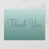 ティール（緑がかった色）サンキューポストカード ポストカード (正面)