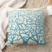 ティール(緑がかった色)サンゴと選択任意のカスタムカラーピロー クッション (ブランケット)