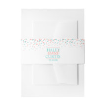 ティール（緑がかった色）サンゴ紙吹雪結婚ドットのカスタムベリーバンド