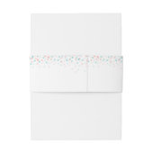 ティール(緑がかった色)サンゴ紙吹雪結婚ドットのカスタムベリーバンド 招待状ベリーバンド (裏面例)