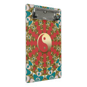 ティール（緑がかった色）サンシャイン金ゴールド陰陽 ミニクリップボード (アングル)