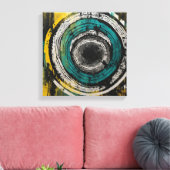 ティール(緑がかった色)サンセットフォレストウォーターカラーウォールアート キャンバスプリント (インサイチュ (リビング))