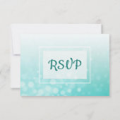 ティール（緑がかった色）サンドドルオセアニックウェディングRSVPカード 出欠カード (裏面)