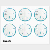 ティール（緑がかった色）サンドドルギフトラベルクリスマスステッカー ラウンドシール (シート)