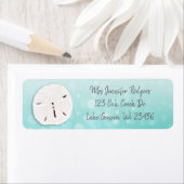 ティール（緑がかった色）サンドドルビーチイ ラベル (インサイチュ)