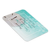 ティール（緑がかった色）サンドドル結婚式の日付磁石を保存 マグネット (右側)