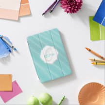 ティール（緑がかった色）サンドリプルパーソナライズされたiPad Miniカバー