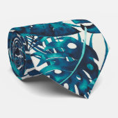 ティール（緑がかった色）シアングリーントロピカルパーム葉ズサマーアイランド ネクタイ (ロール)