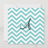 ティール(緑がかった色)シェブロンバルミツワー招待状 招待状 (裏面)