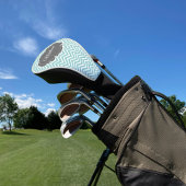 ティール(緑がかった色)シェブロンパーソナライズされたゴルフヘッドカバー ゴルフヘッドカバー