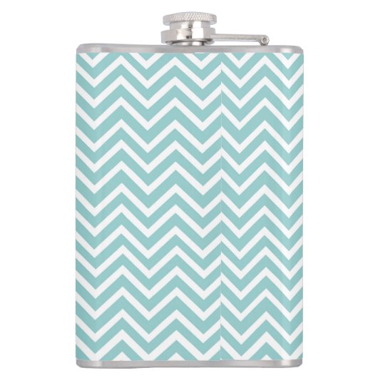ティール(緑がかった色)シェブロンパーソナライズされたフラスコ フラスク (裏面)