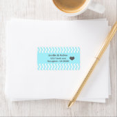 ティール（緑がかった色）シェブロン差出人住所ラベル ラベル (インサイチュ)