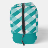 ティール（緑がかった色）シェードのカラーブロック（ライトグレー） ドップキット (右)