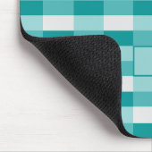 ティール（緑がかった色）シェードのカラーブロック（ライトグレー） マウスパッド (コーナー)