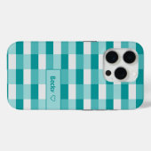 ティール（緑がかった色）シェードのカラーブロック（ライトグレー） Case-Mate iPhoneケース (裏面 (横))